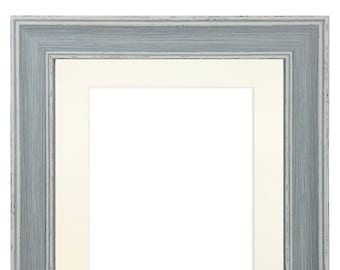 Scandi Blue Photo Frame with Ivory Mount: Recycled Plastic