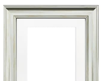 Scandi Vintage Silver Photo Frame with White Mount, Silver Picture Frame, Silver Distressed Picture Frame, White Mount, Frame with Mount