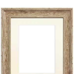 Scandi Distressed Wood Photo Frame with Ivory Mount