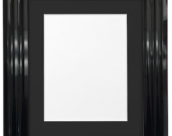 Firenza Gloss Black Picture Frame with A Black Mount