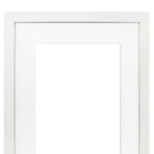 May include: A white picture frame with a white mount.