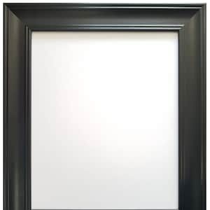 May include: A black picture frame with a white interior. The frame has a rectangular shape with a thick, beveled edge. The frame is made of wood and has a matte finish. The frame is designed to hold a photograph or artwork.