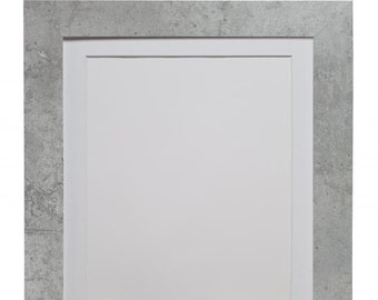 Metro Mineral Grey Photo Frame with White Mount, Picture Frame, Poster Frame, Frame for Prints, Frame for Pictures, Art Frames