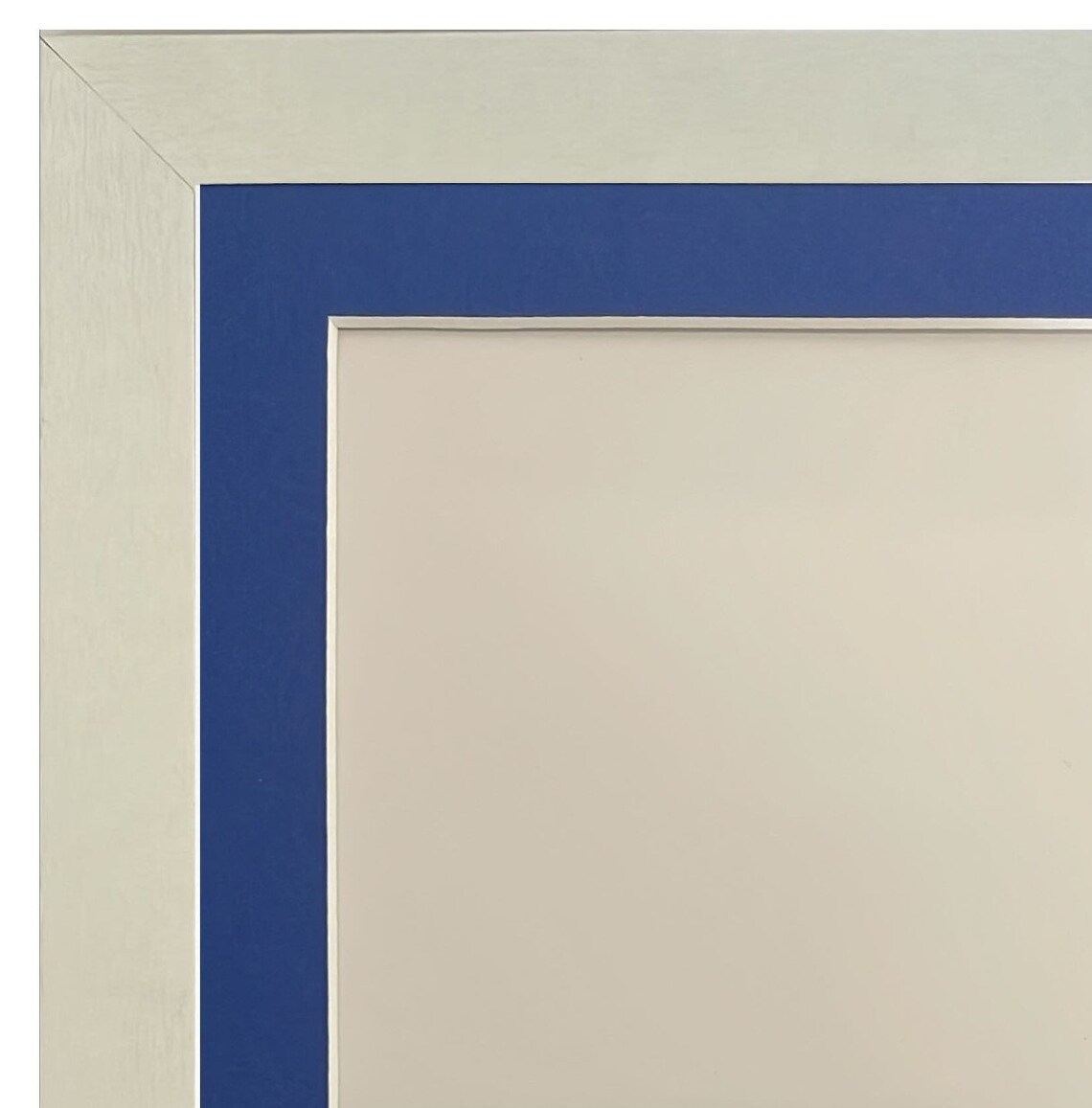 Studio White Ash Photo Picture Frame With a Oxford Blue Mount, Poster ...
