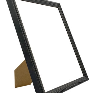 Crown Black Wooden Picture Frame: Distressed Bobbin Design image 2