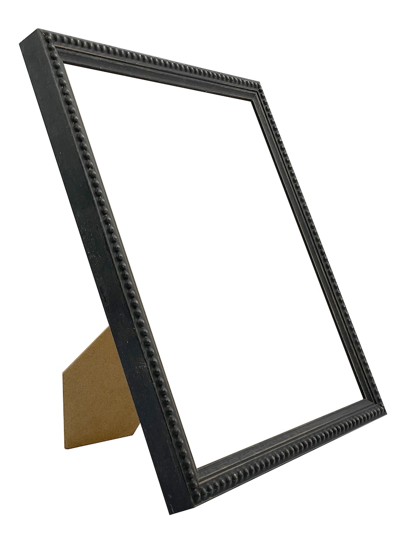 Crown Black Wooden Picture Frame: Distressed Bobbin Design image 2