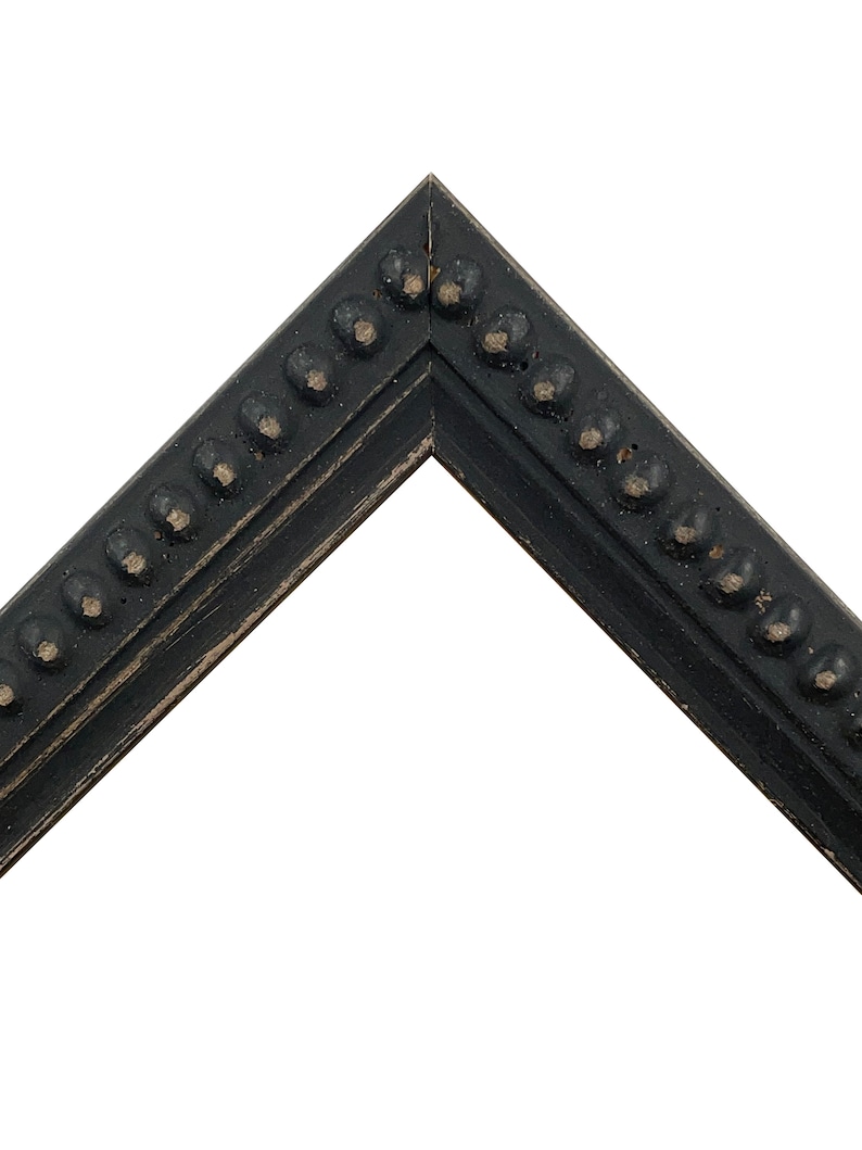 Crown Black Wooden Picture Frame: Distressed Bobbin Design image 3