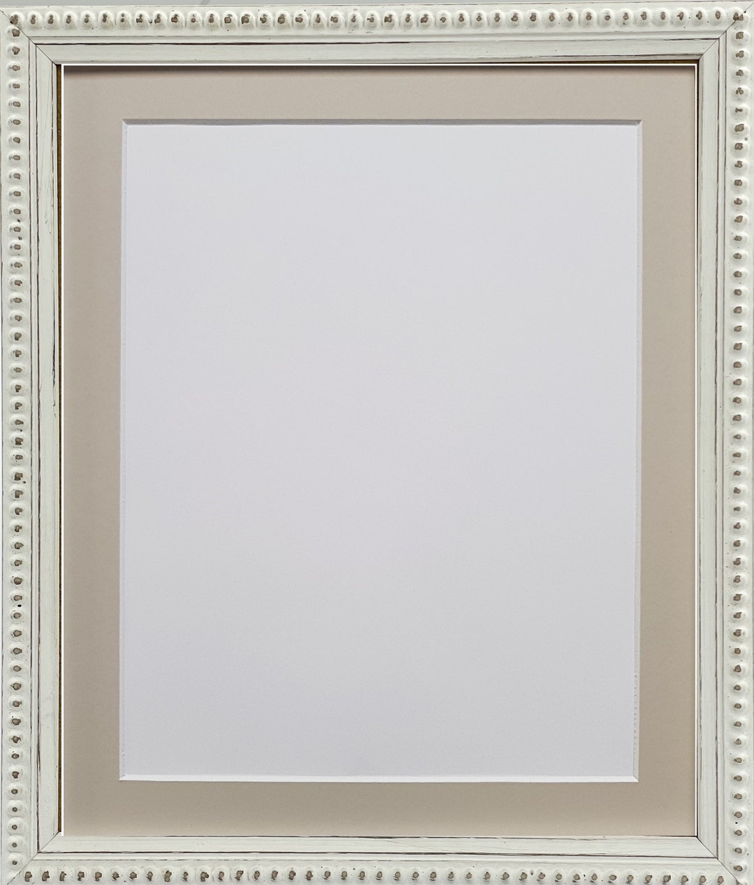 Crown White Bobbin Photo Frame With Light Grey Mount, Wooden Bobbin ...