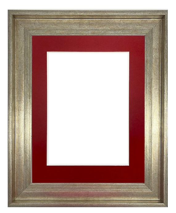 Shoreditch Silver Photo Frame with Red Mount: Gallery Exhibition Style