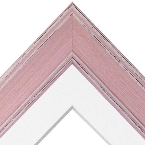 Scandi Pink Photo Frame With White Mount, Pink Picture Frame