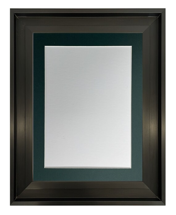Black Shoreditch Photo Frame with Dark Green Mount - Custom Sizes