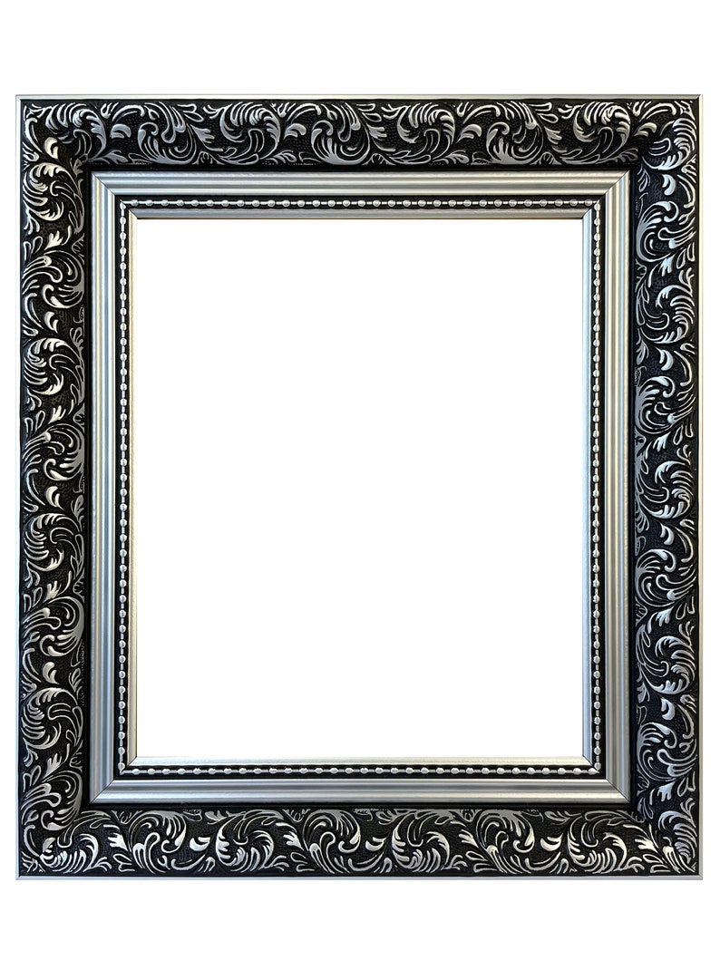 Dahlia Silver Photo Frame, Ornate Picture Frame image 1