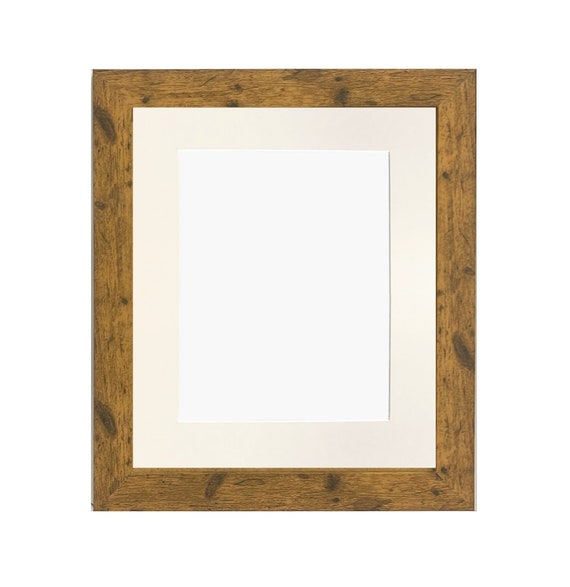 Studio Vintage Wood Photo Picture Frame With a Ivory Mount, Poster