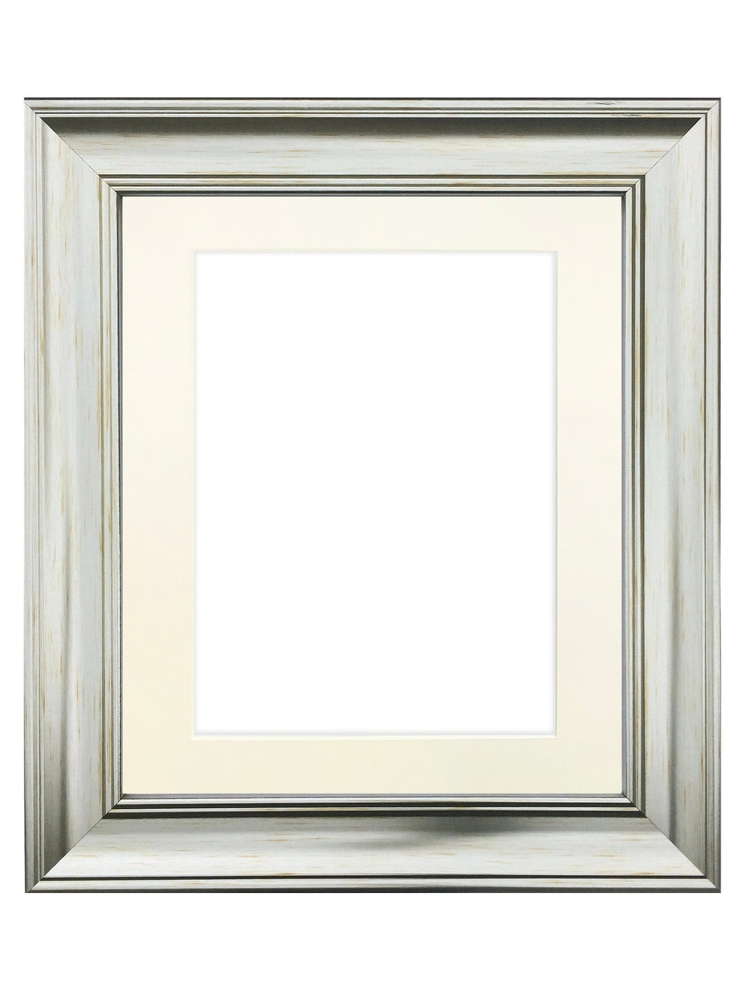 Scandi Vintage Silver Photo Frame With Ivory Mount, Silver Picture