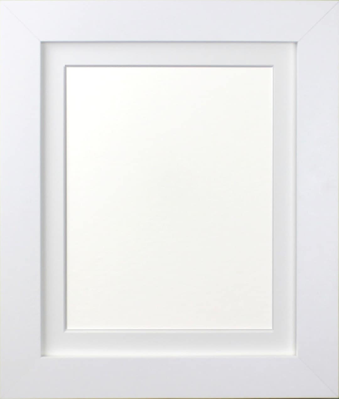 Metro White Photo Frame With White Mount, Picture Frame, Poster Frame