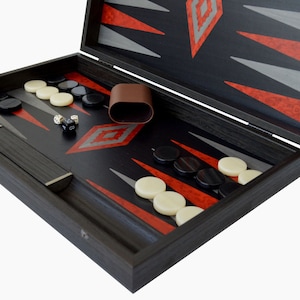 Argento and Black Oak Backgammon Set - Hand Made in Greece