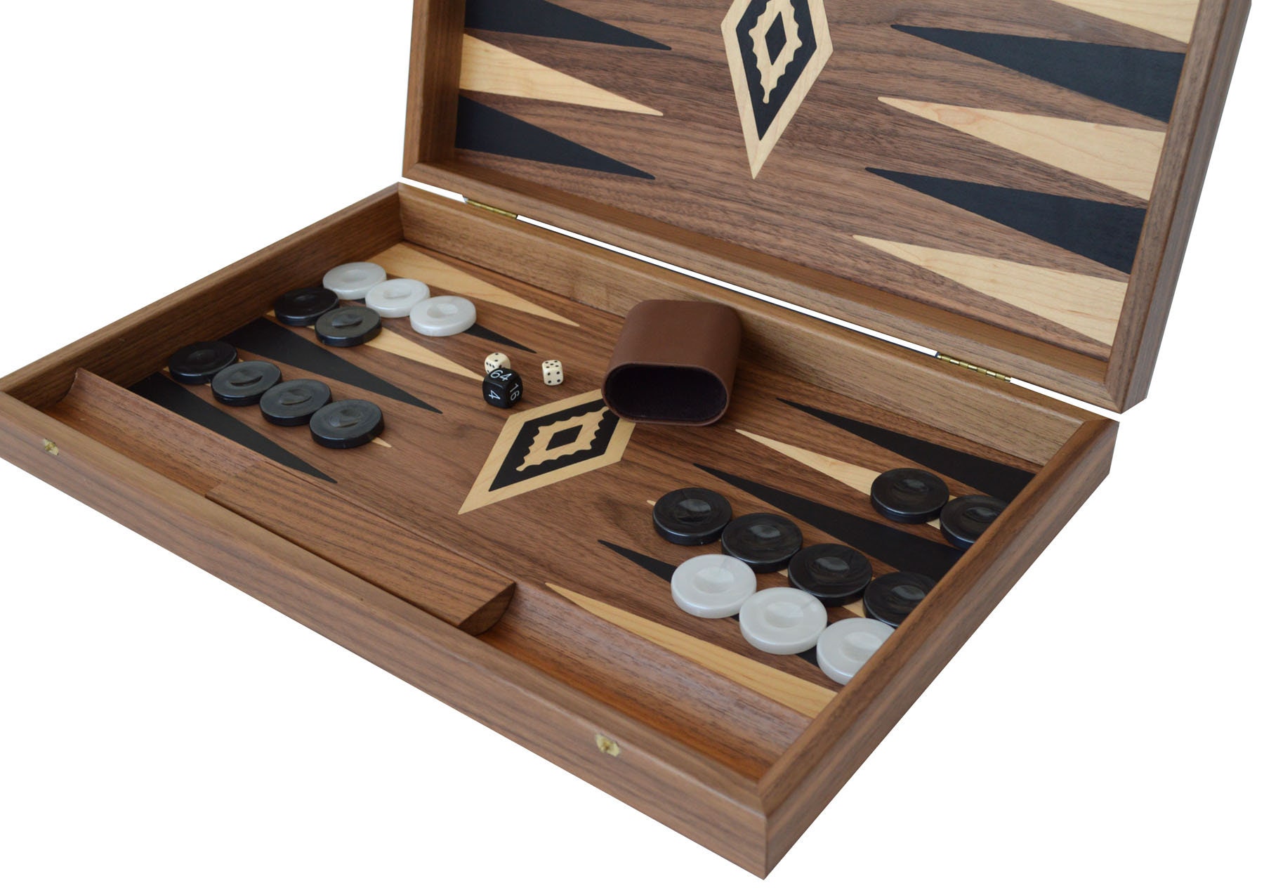 hecho a mano en Grecia Juego de backgammon de madera de caoba tradicional