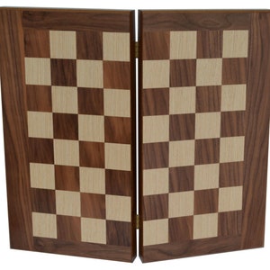 Traditional Walnut wood Backgammon-Chess Set - Olive checkers