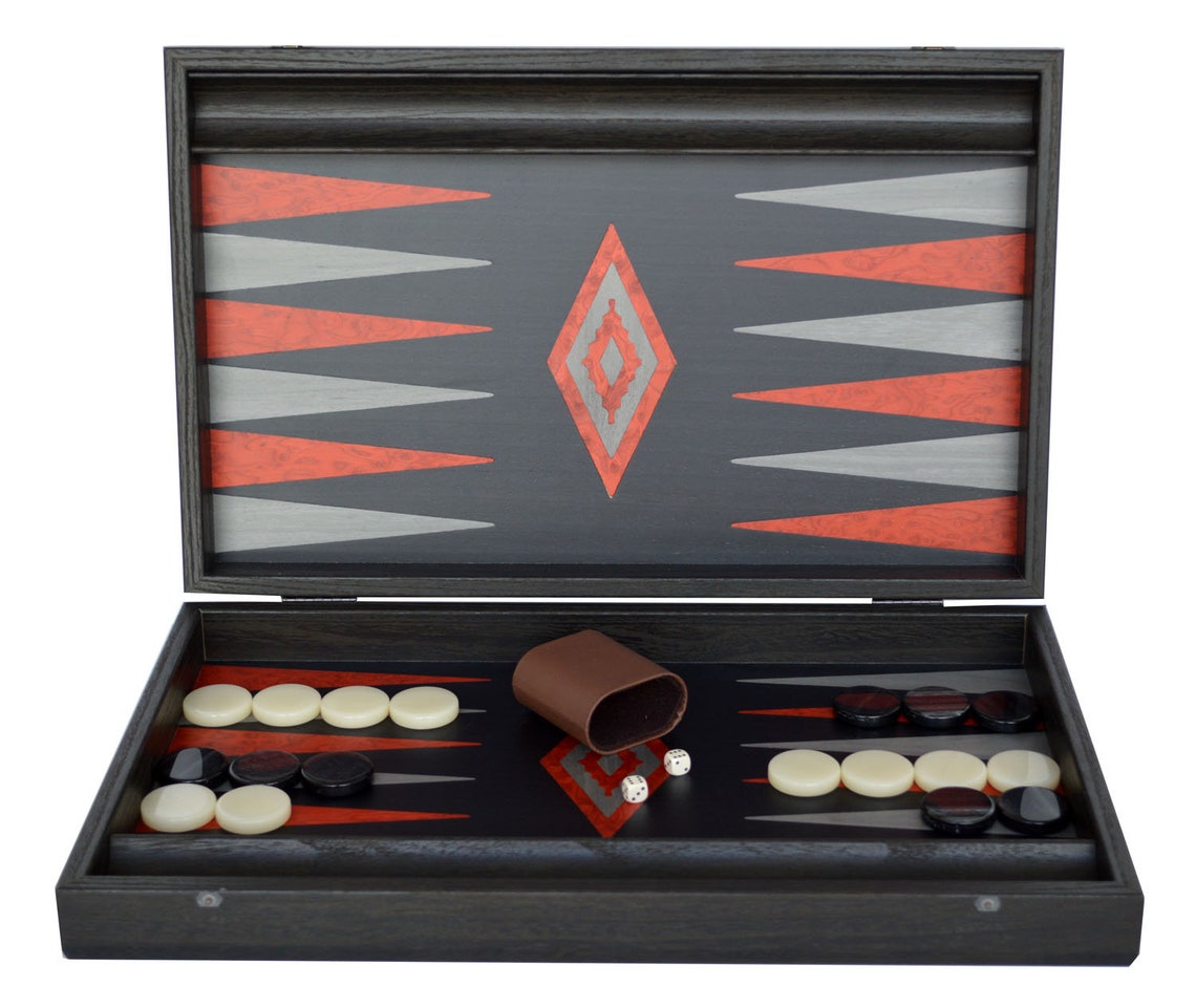 Argento Black Silver Backgammon Set Hand Made Walnut Wood Etsy