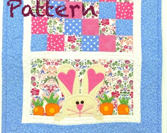 Bunny Quilt Pattern, easter quilt pattern, Table Runner Pattern, Mug Rug Pattern, Rabbit quilt Pattern, PDF Pattern, Spring Quilt Pattern,