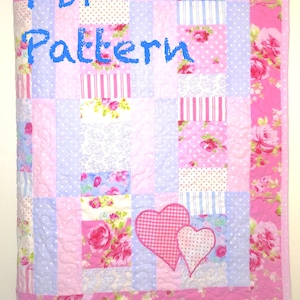 Sweet Baby Girl Quilt Pattern - Modern Baby Quilt Pattern, Cottage Chic Baby Quilt Pattern, Baby Quilt Pattern, PDF Pattern - Quilt