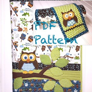 Owl Baby Quilt & Changing Pad Pattern: Applique Design (PDF Pattern)