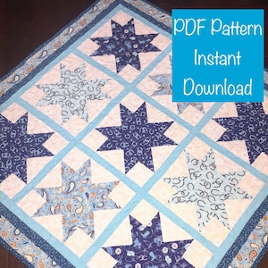 Cowboy Star Baby Quilt Pattern: Farmhouse Western Design (PDF PATTERN)