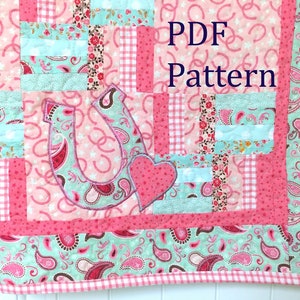 Cowboy Baby Quilt Pattern: Horseshoe Applique (PDF PATTERN)