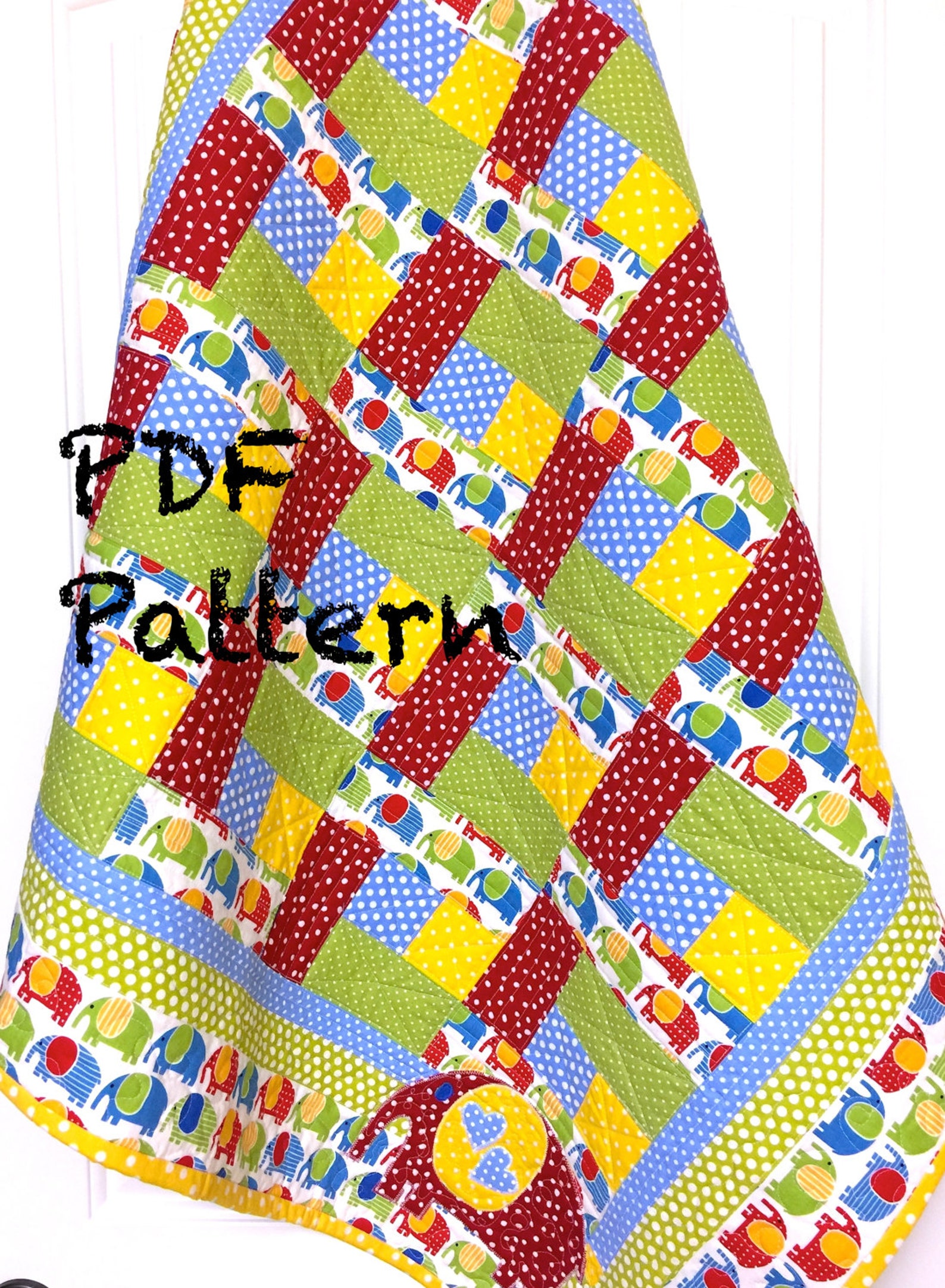 Baby Quilt Pattern Baby Boy Quilt Pattern Elephant Quilt Etsy