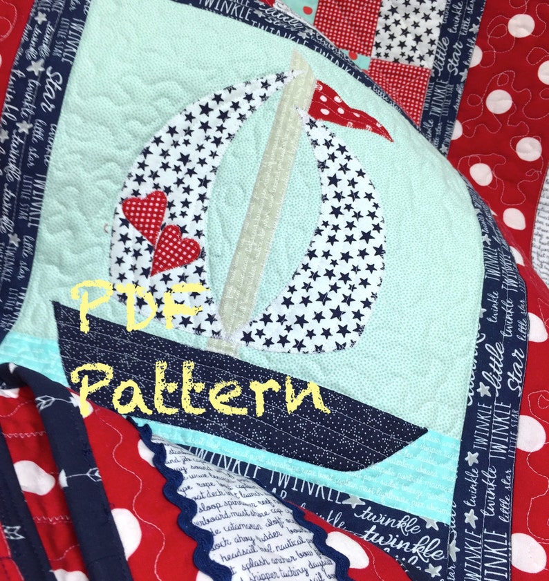 Sailboat Baby Quilt Pattern Baby Changing Pad Pattern Quilt Etsy