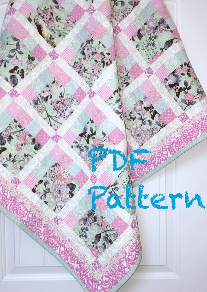 modern quilt pattern 2 sizes baby quilt pattern lap quilt etsy