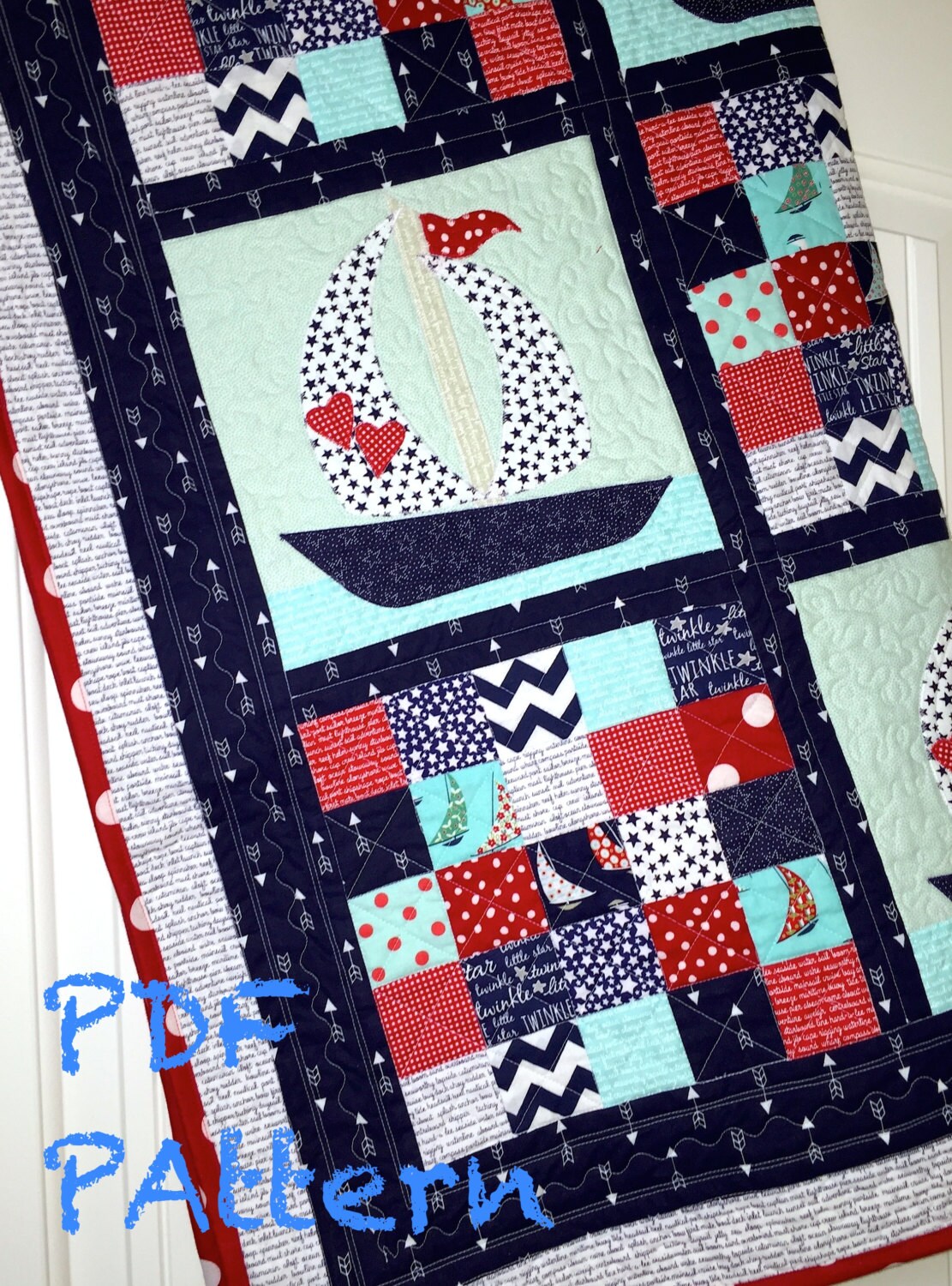 Sailboat Baby Quilt Pattern Quilt Pattern Nautical Baby | Etsy