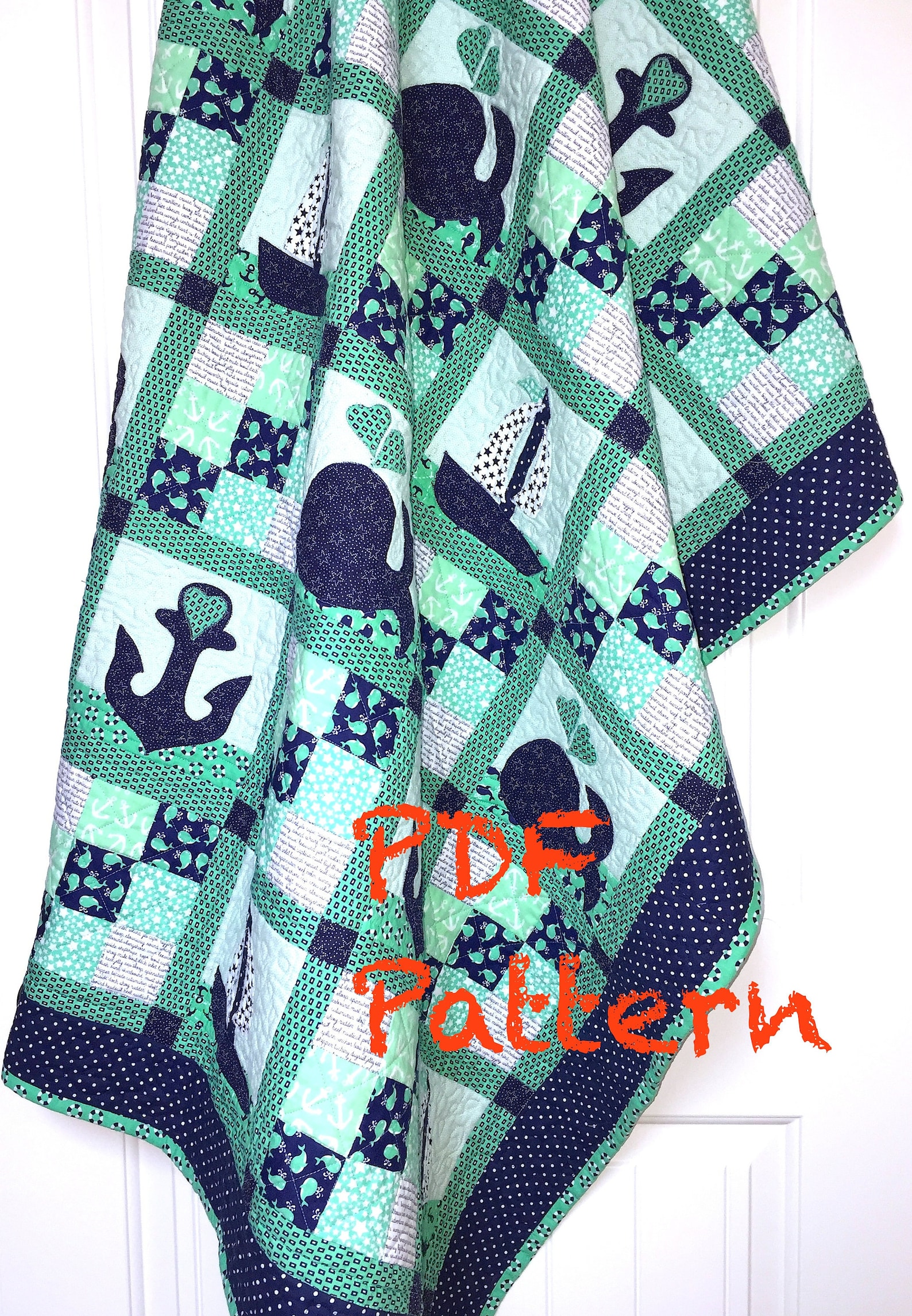 Nautical Baby Quilt Pattern Sailboat baby boy Quilt Pattern Etsy