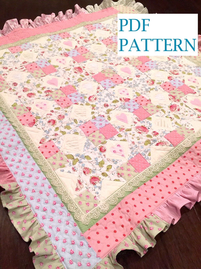 Ruffle Baby Quilt Pattern Lace Quilt Pattern Baby Blanket Etsy
