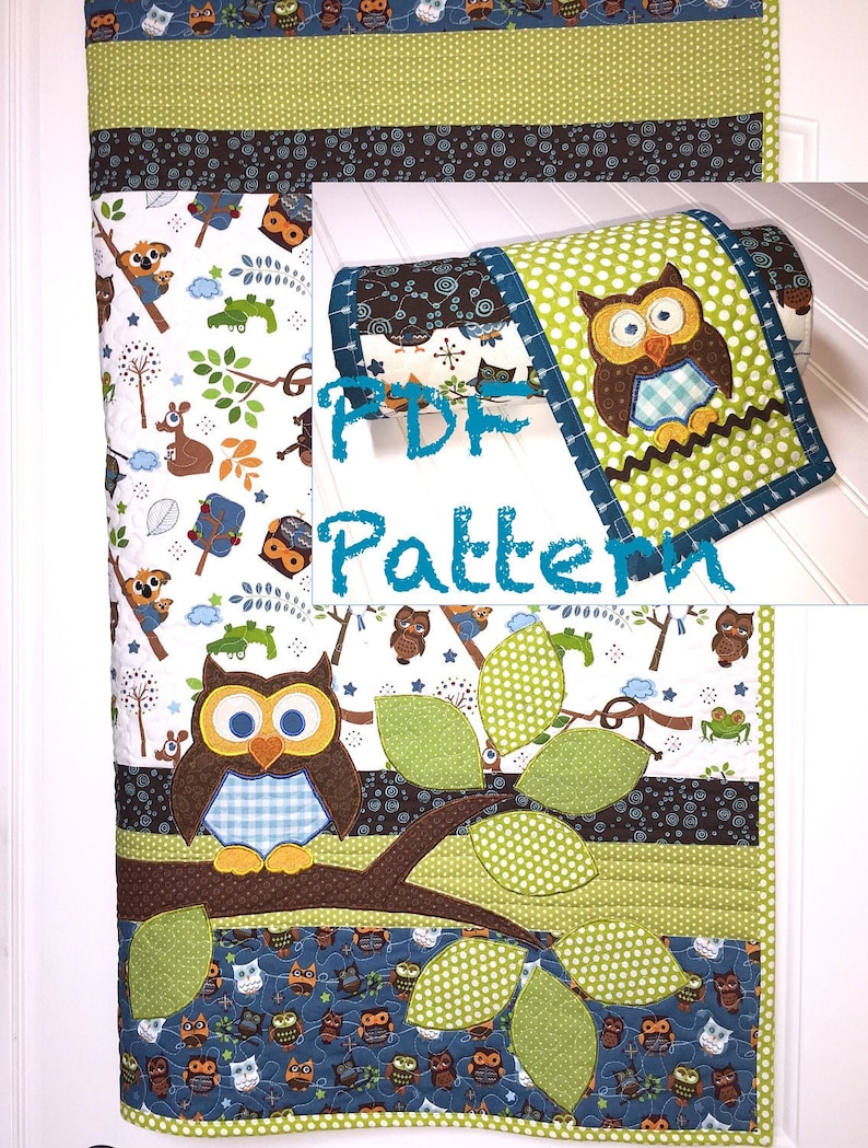 Owl Baby Quilt Pattern Baby Changing Pad Pattern INSTANT Etsy