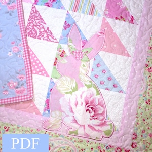 Bunny Baby Quilt Pattern: Farmhouse Style (PDF Pattern)