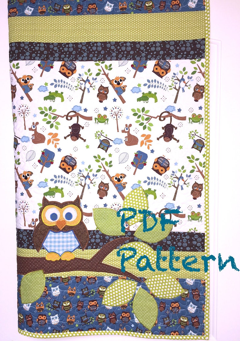 Owl Baby Quilt Pattern Baby Changing Pad Pattern INSTANT Etsy