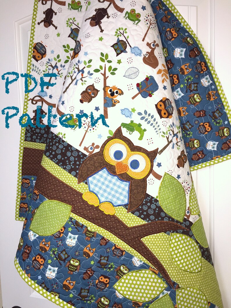 Owl Baby Quilt Pattern Baby Changing Pad Pattern INSTANT Etsy