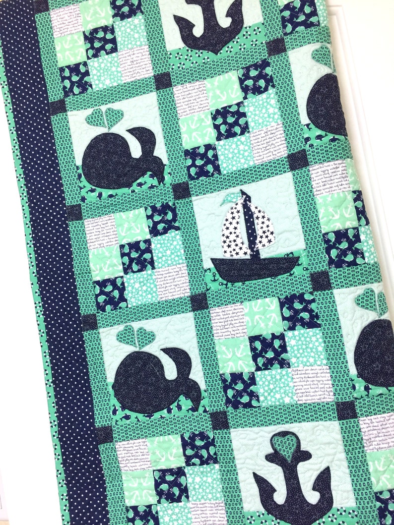 Nautical Baby Quilt Pattern Sailboat Baby Boy Quilt Pattern Etsy UK