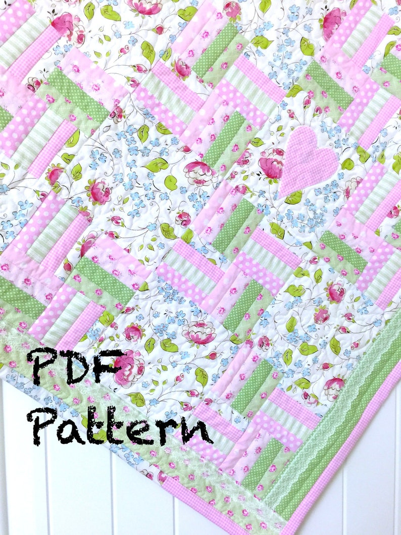 chic baby quilt pattern modern baby girl quilt pattern etsy