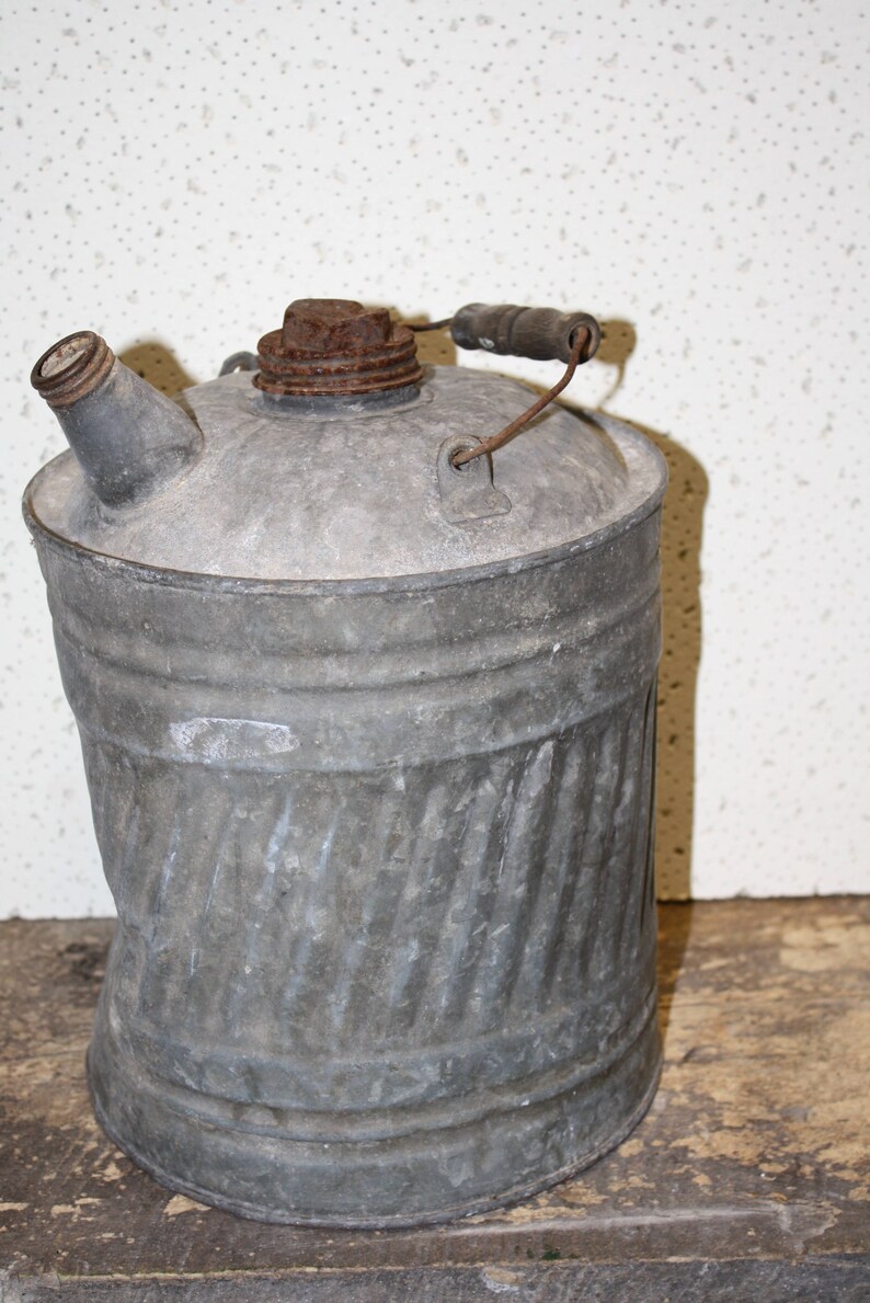 Rustic Galvanized Steel Gas Can Etsy