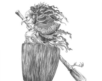 Ступа бабы яги рисунок