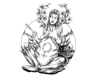 Original Artwork/ Inktober 2017 / Tarot Art: The Empress