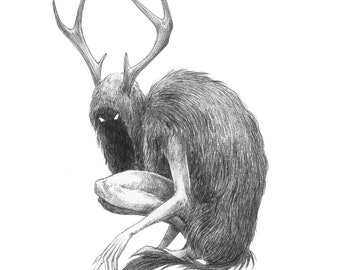 Fine Art Print / Folklore and Fairytales / Fantasy Artwork: Wendigo