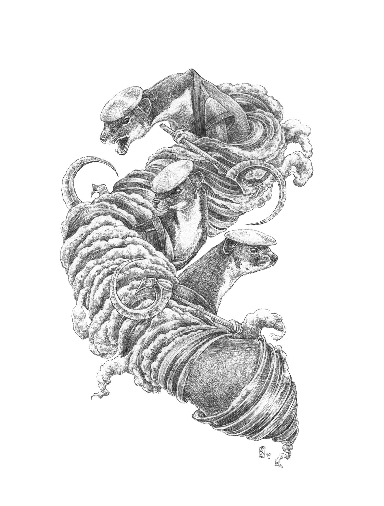 Fine Art Print / Folklore and Fairytales / Fantasy Artwork: Kamaitachi