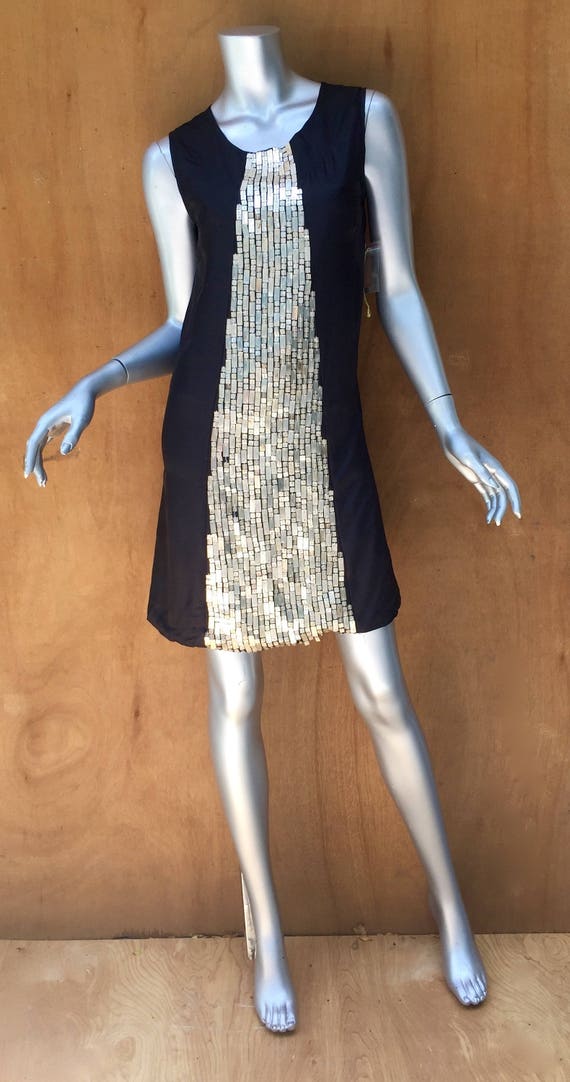 silver and black cocktail dress