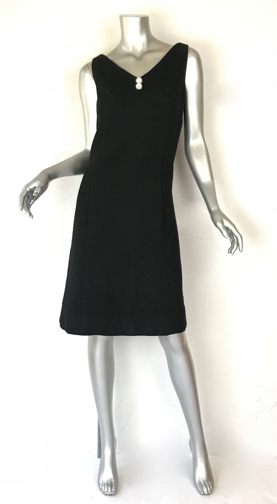 black cocktail dress with rhinestones