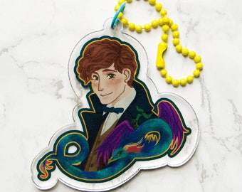Newt Scamander Acrylic Keychain, Fantastic Beasts Fan Art