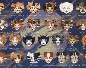 CATS the musical ; Character Head (Standard) Acrylic keychains