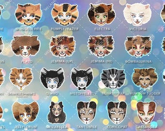 CATS the Musical: Character Head (Glitter) Acrylic Keychains